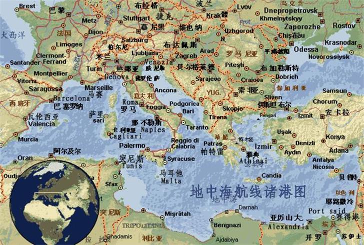 地中海分布地区图片