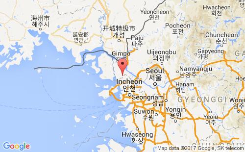 韩国港口地图分布图图片